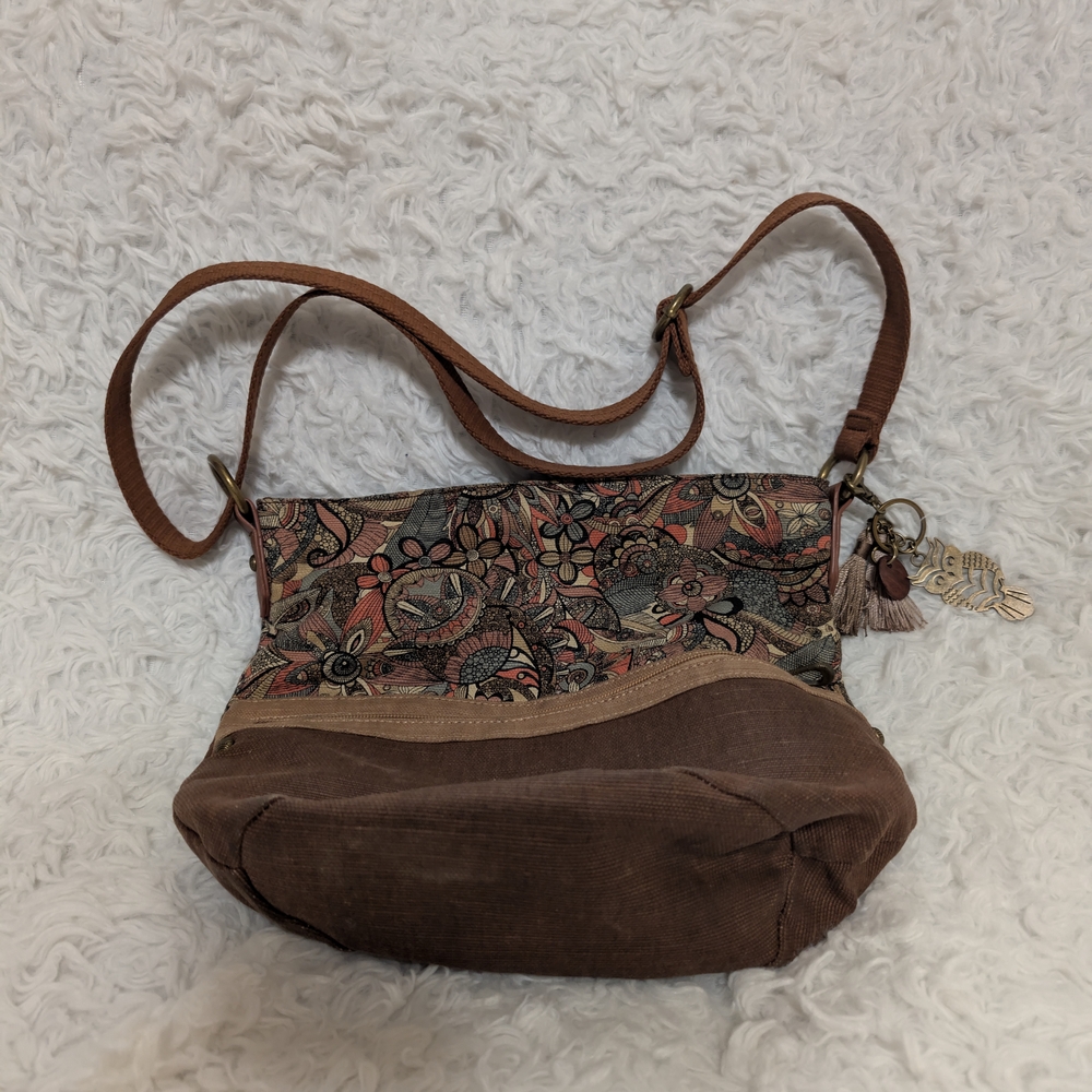 Floral Brown Shoulder Bag